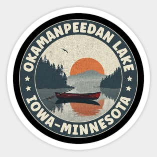 Okamanpeedan Lake Iowa-Minnesota Sunset Sticker